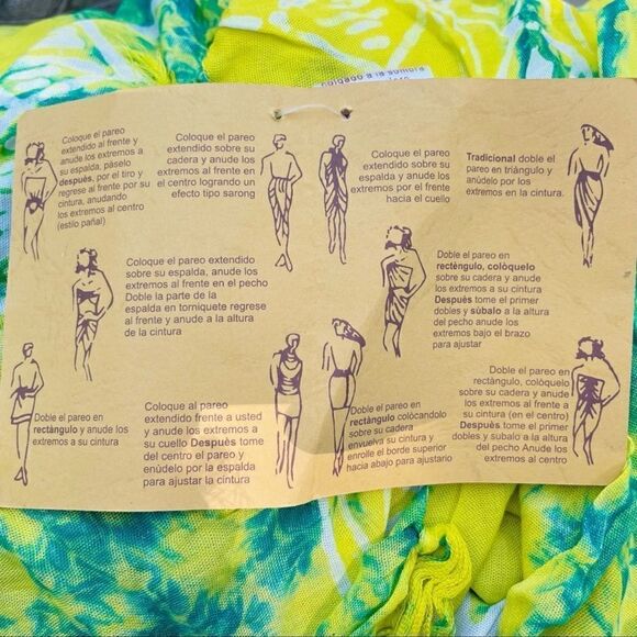 Wayan Sarong Pareo Tie Dye Tiedye Wrap 63” X 43” - Picture 9 of 9